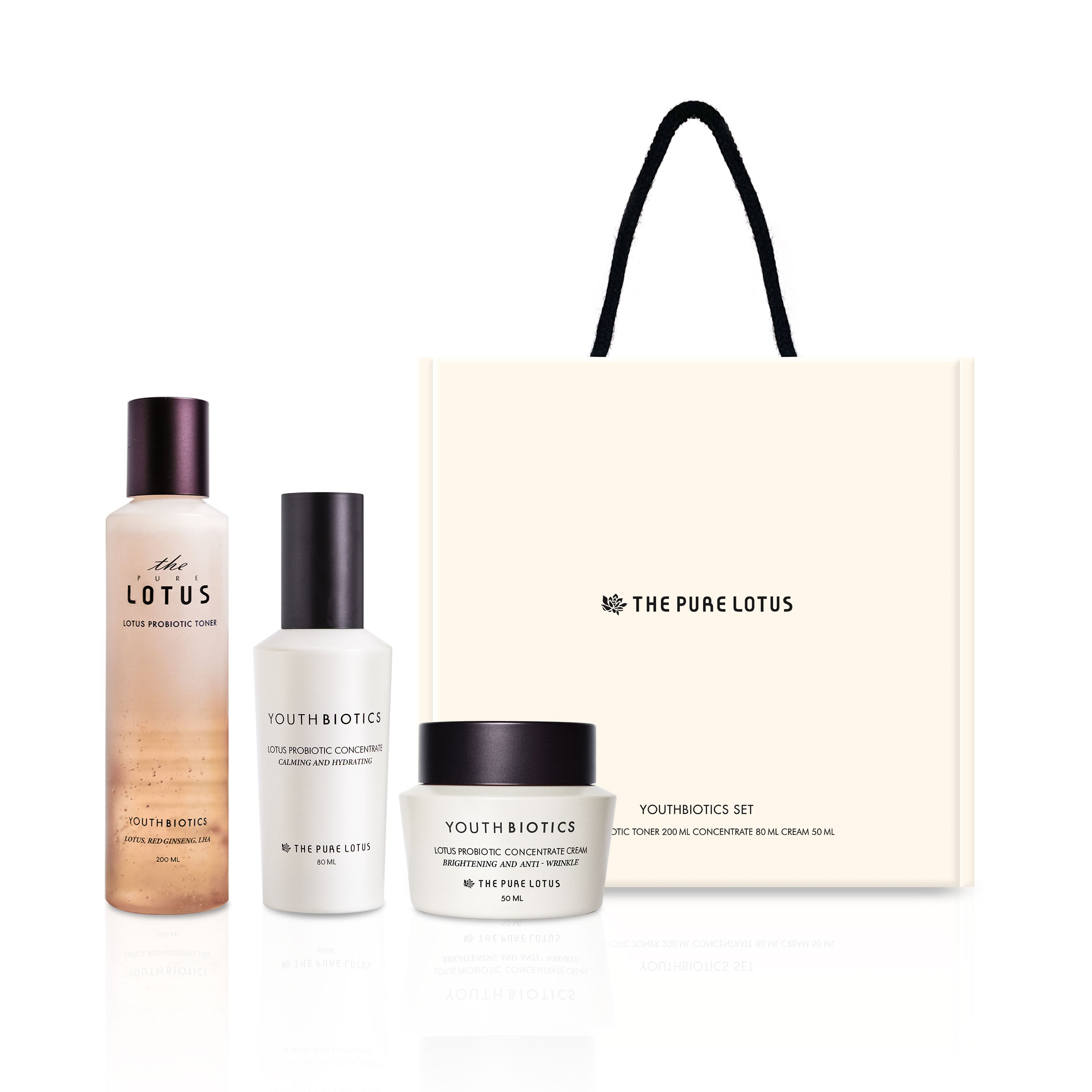 Lotus Probiotic Toner + Concentrate + Cream Set