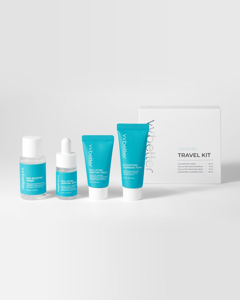 Verwen je huid onderweg met de VVBETTER Travel Kit – De Complete Koreaanse 4-Stappen Huidverzorgingsset